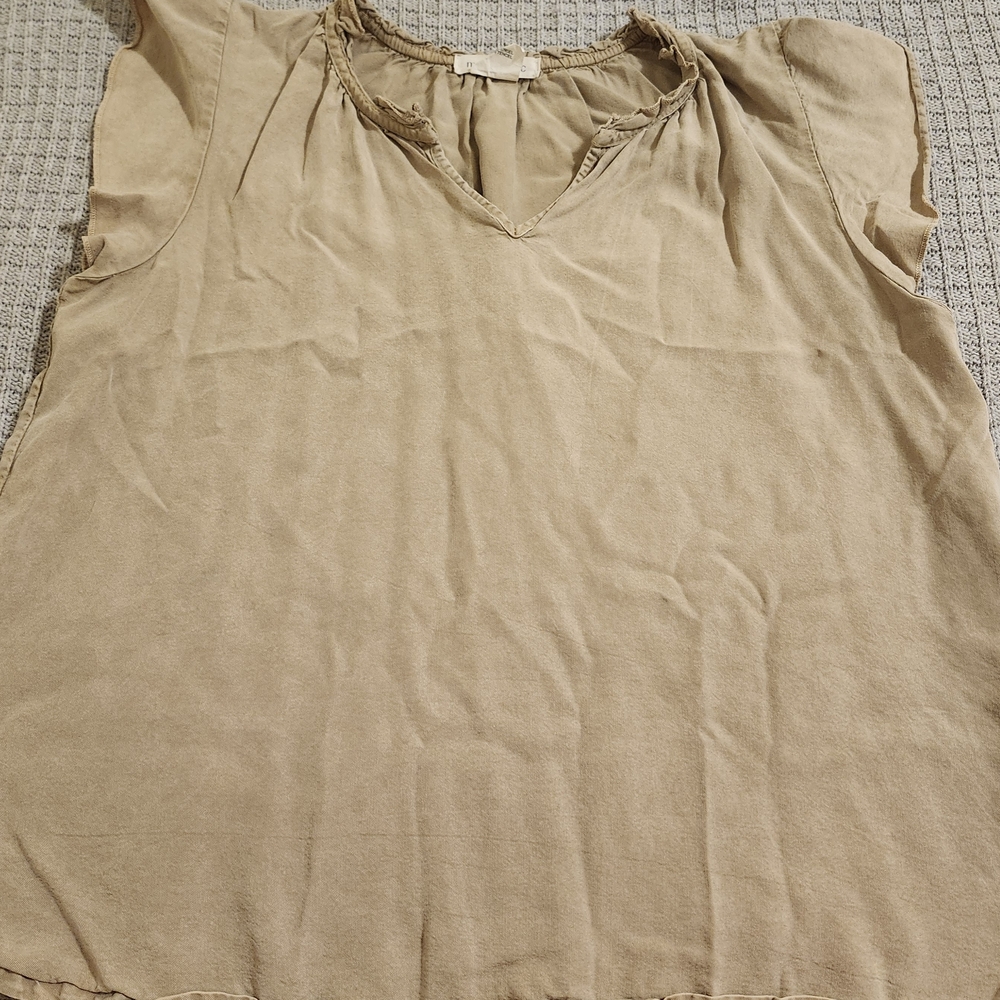 Casual Tan Women's Top - Mododoc Size S - TENCEL